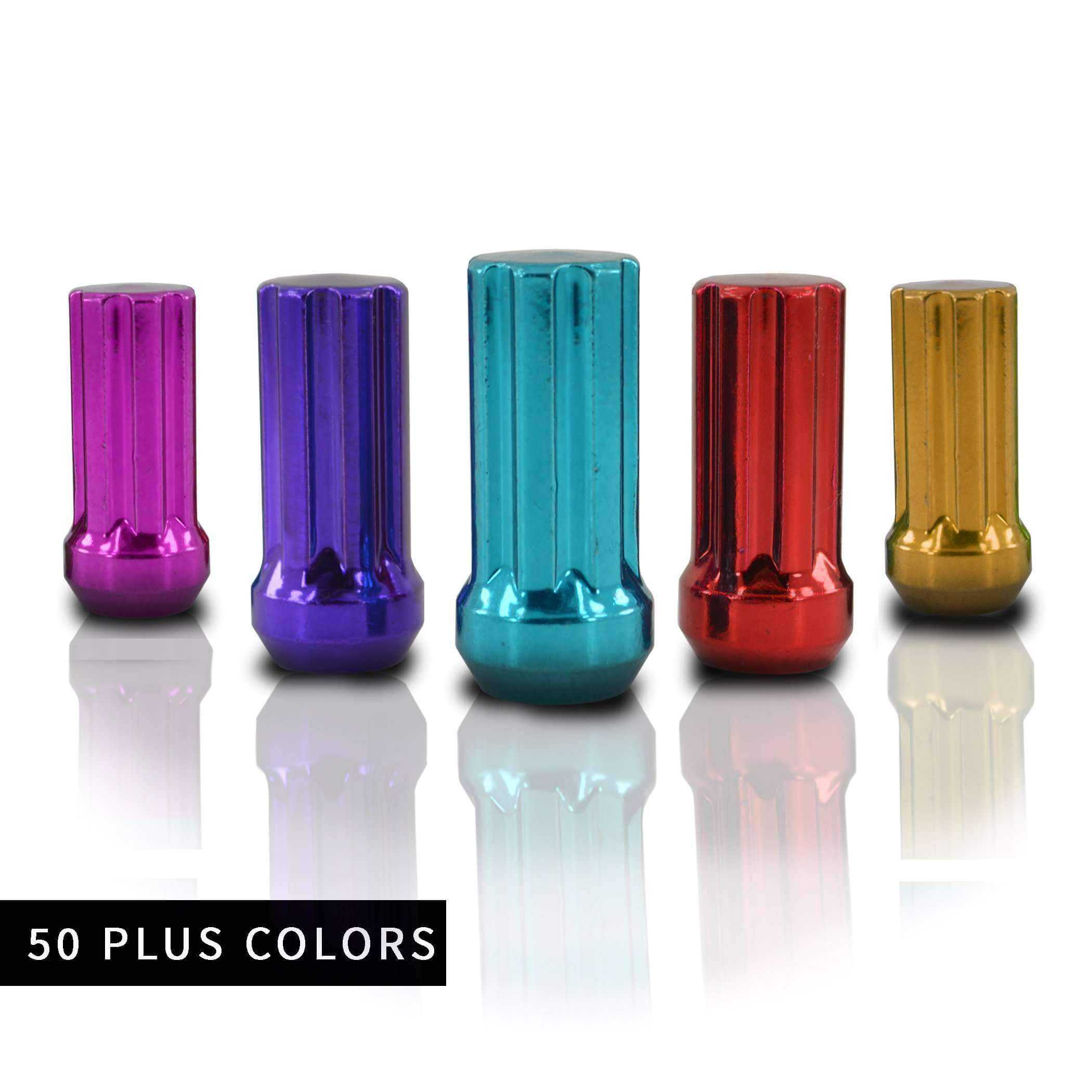 1 Pc 9/16-18 7-Spline Lug Nuts 2" Tall - Powder Coated