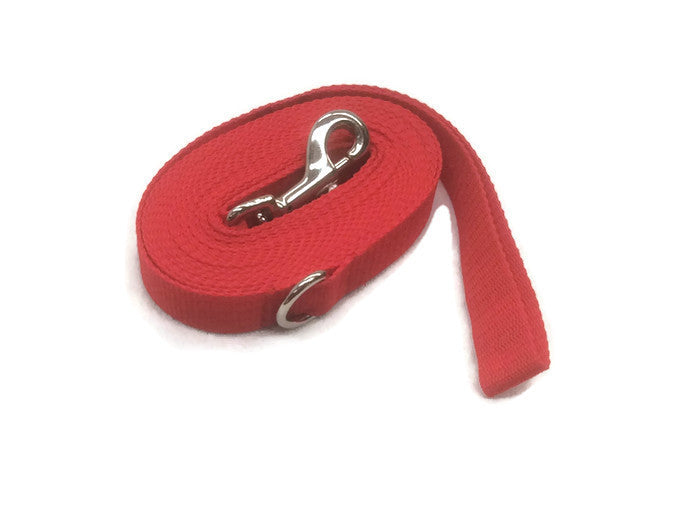 5mts 2.5cms Lead Red Cotton Leash Recall Beach Park Pet Dog Puppy Long Training Lead
