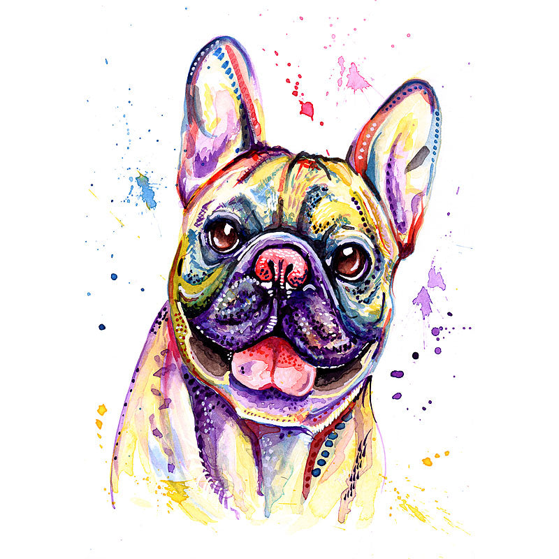 French Bulldog Art Prints - 'Happy Face!' - Size & Mounting Options