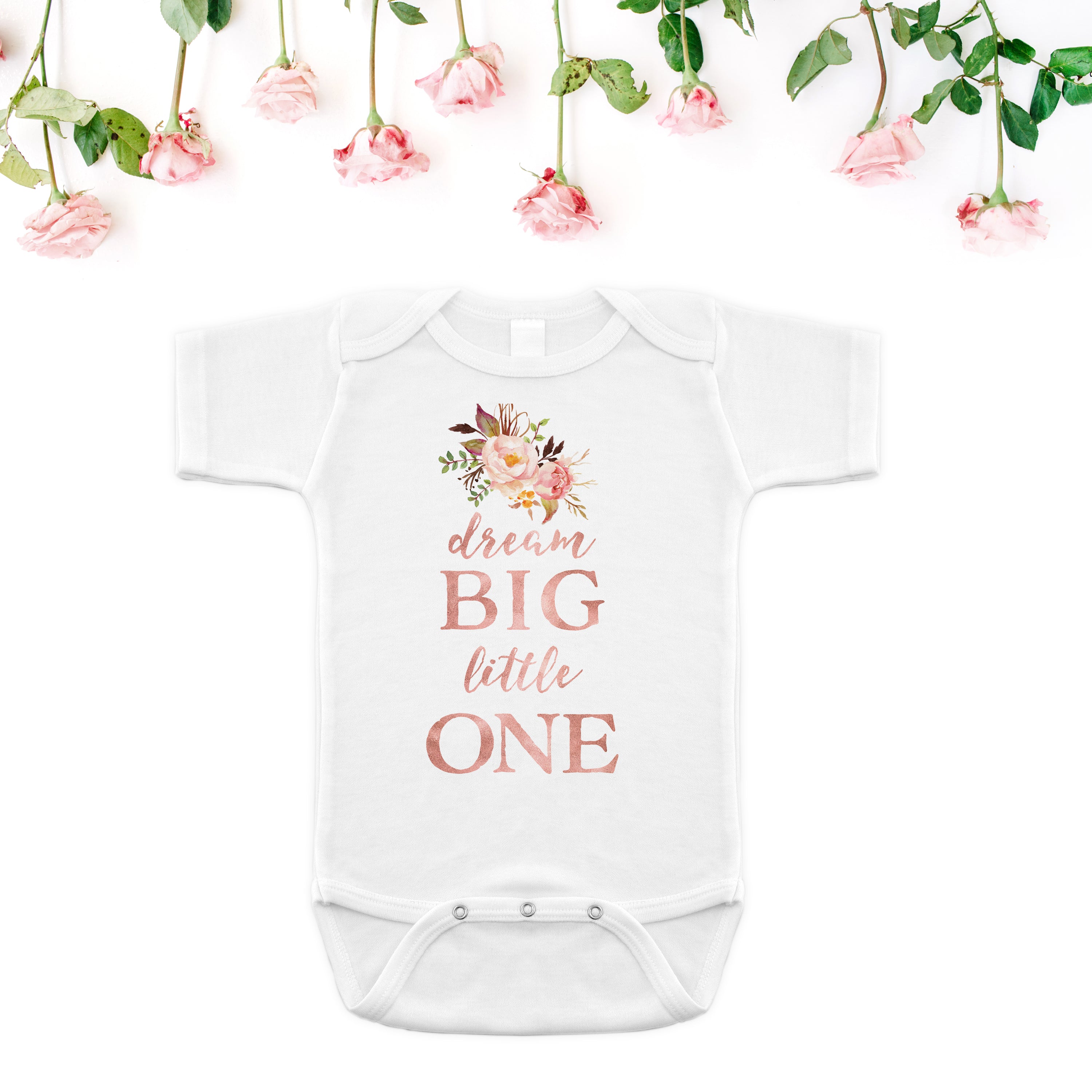 Dream Big Little One Onesie - Tribal Rose
