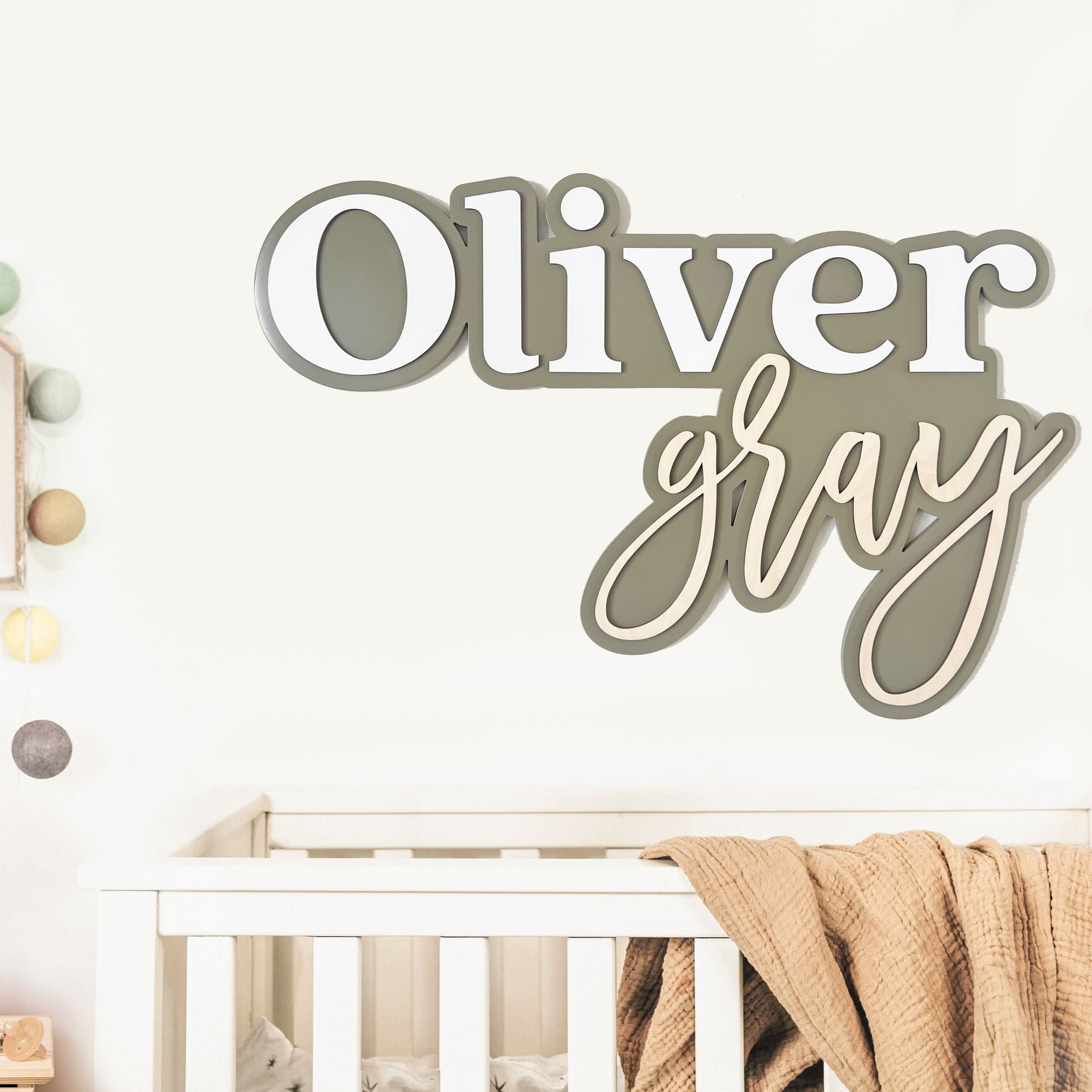 Backboarded  Name Sign - Combination Block + Script Font