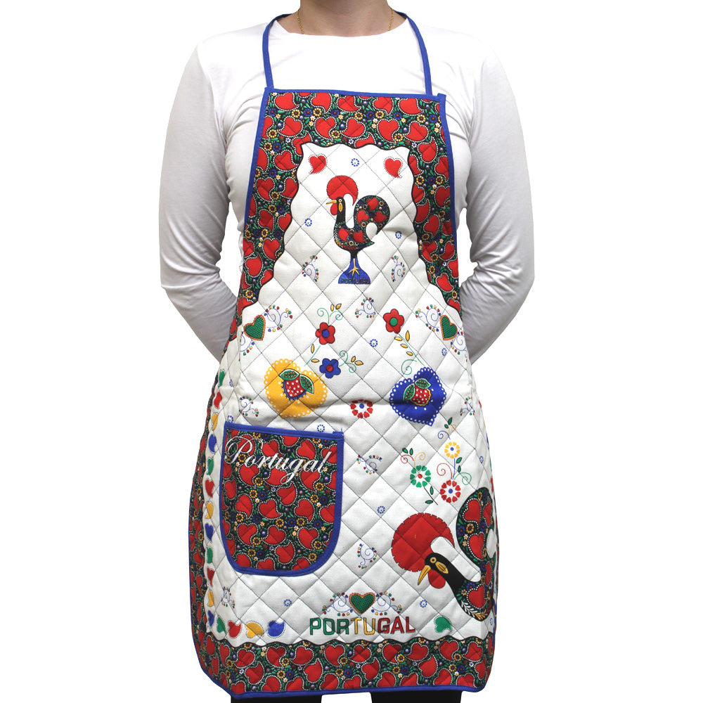 100% Cotton Traditional Portuguese Rooster Kitchen Apron - Various Colors