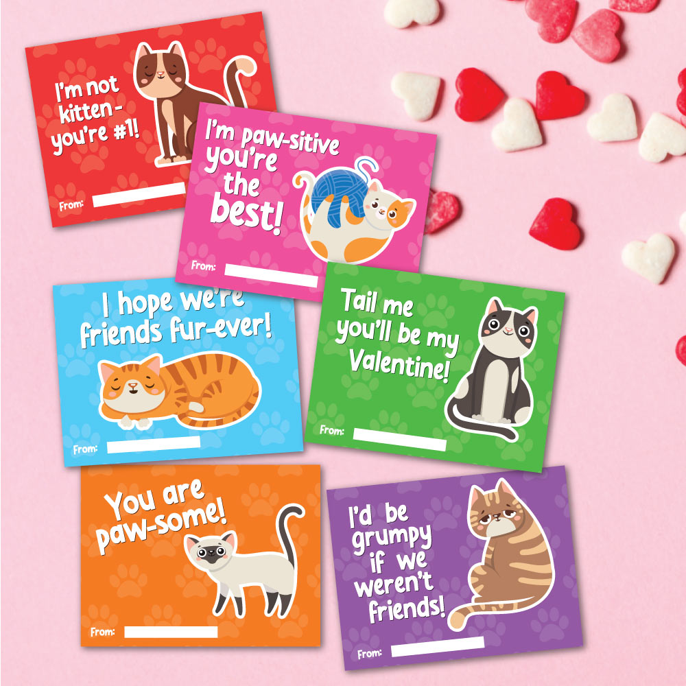 Cat Valentine Cards For Kids