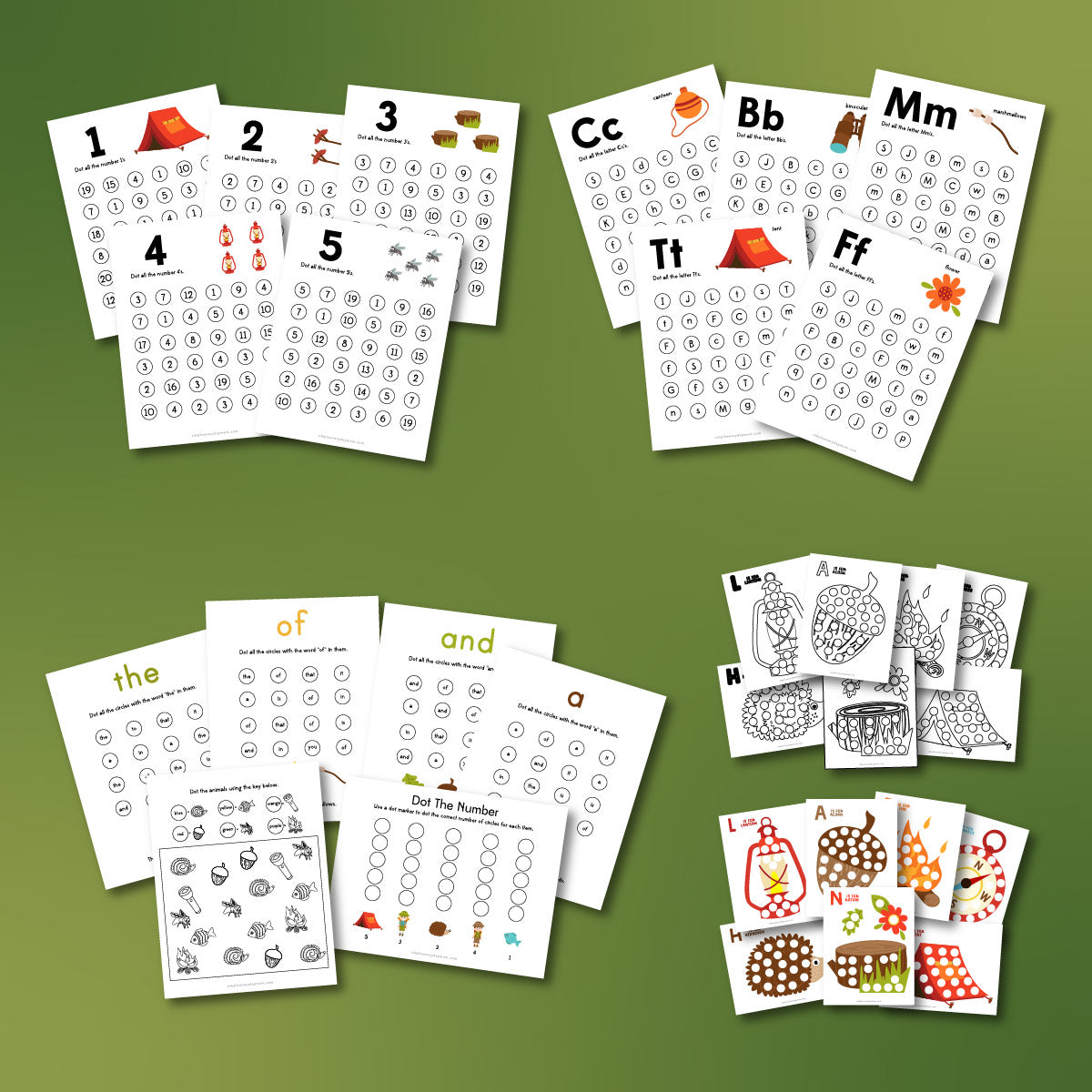 Camping Do A Dot Printables