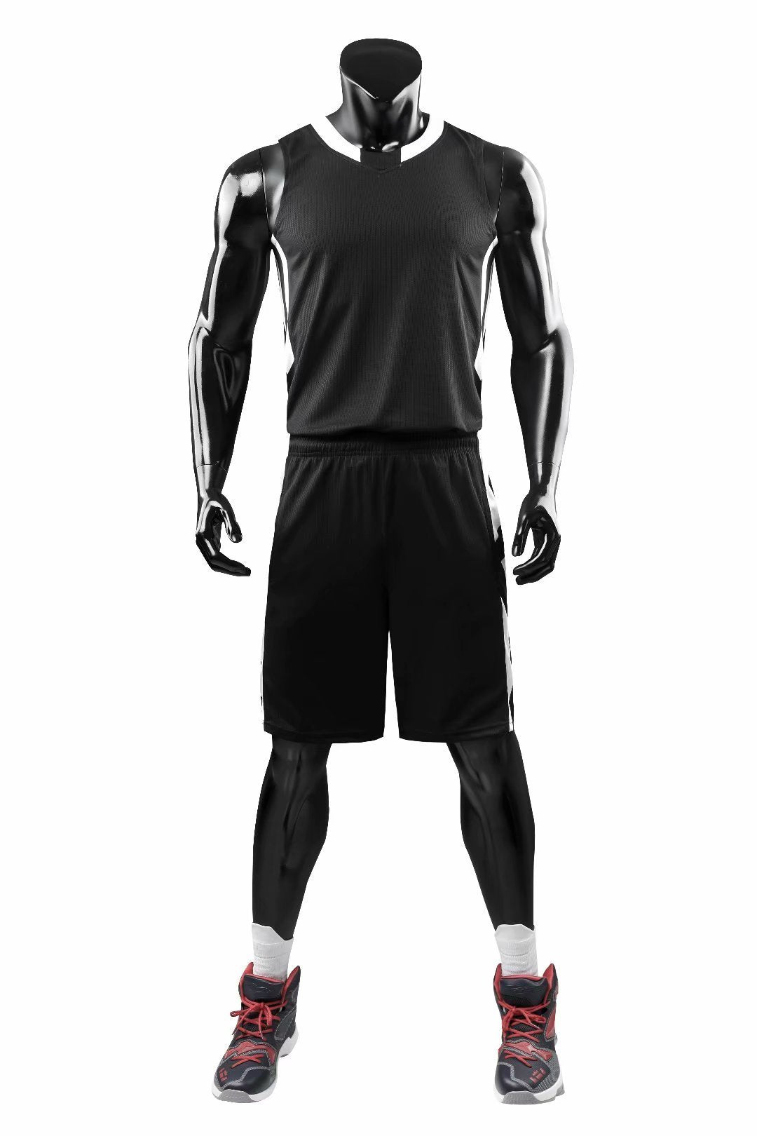 Alley Black NS Youth Customizable Basketball Jersey With Optional Shorts