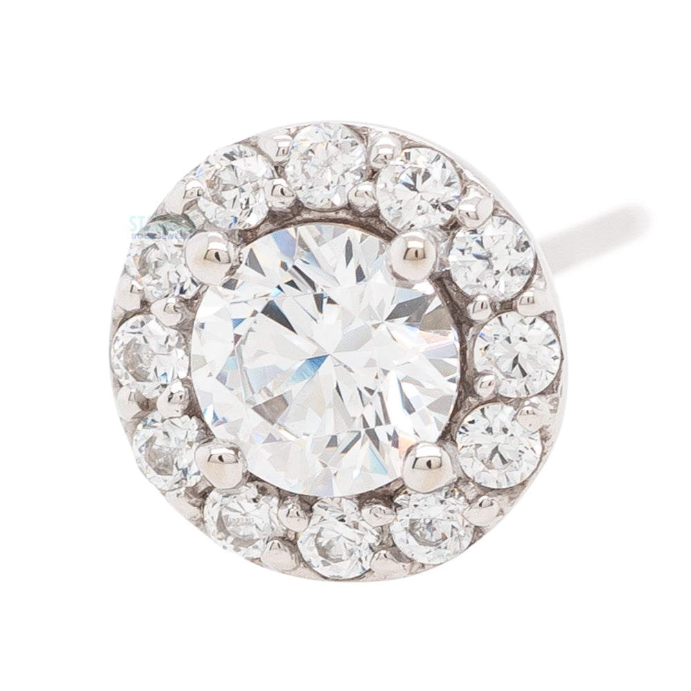 "Altura" Nostril Screw in Gold with White CZ's