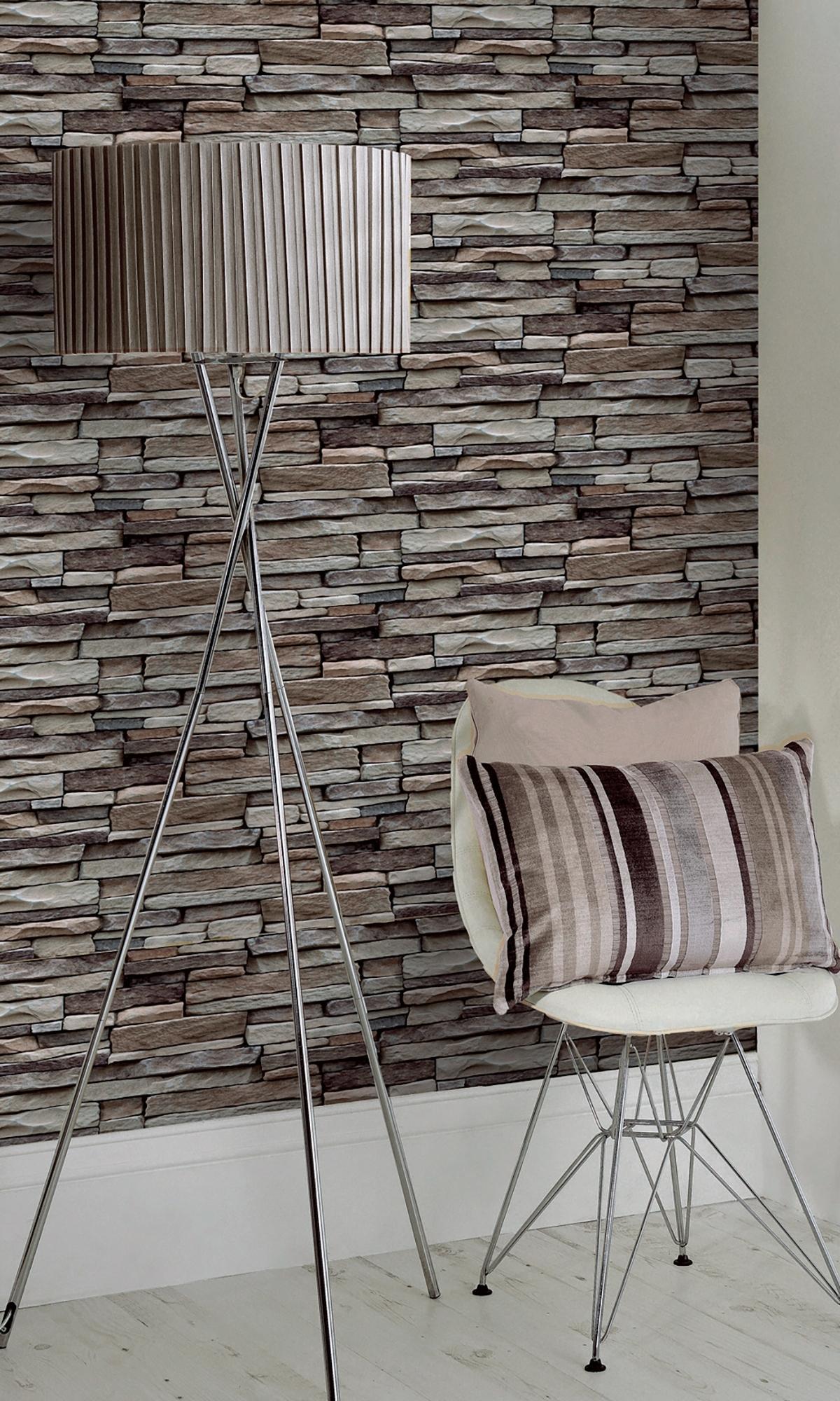 3D Illusion Contemporary Natural Stone Wallpaper R7631