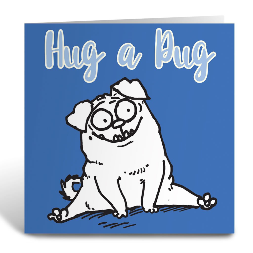 Hug a Pug Square Greeting Card