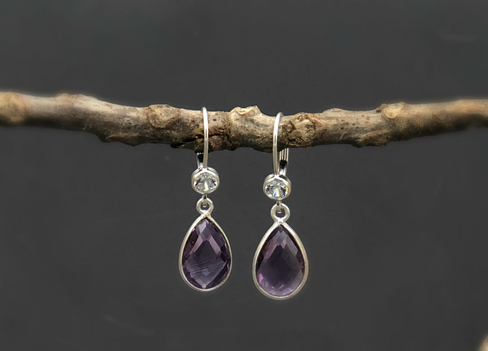 Amethyst And Sterling Silver Earrings