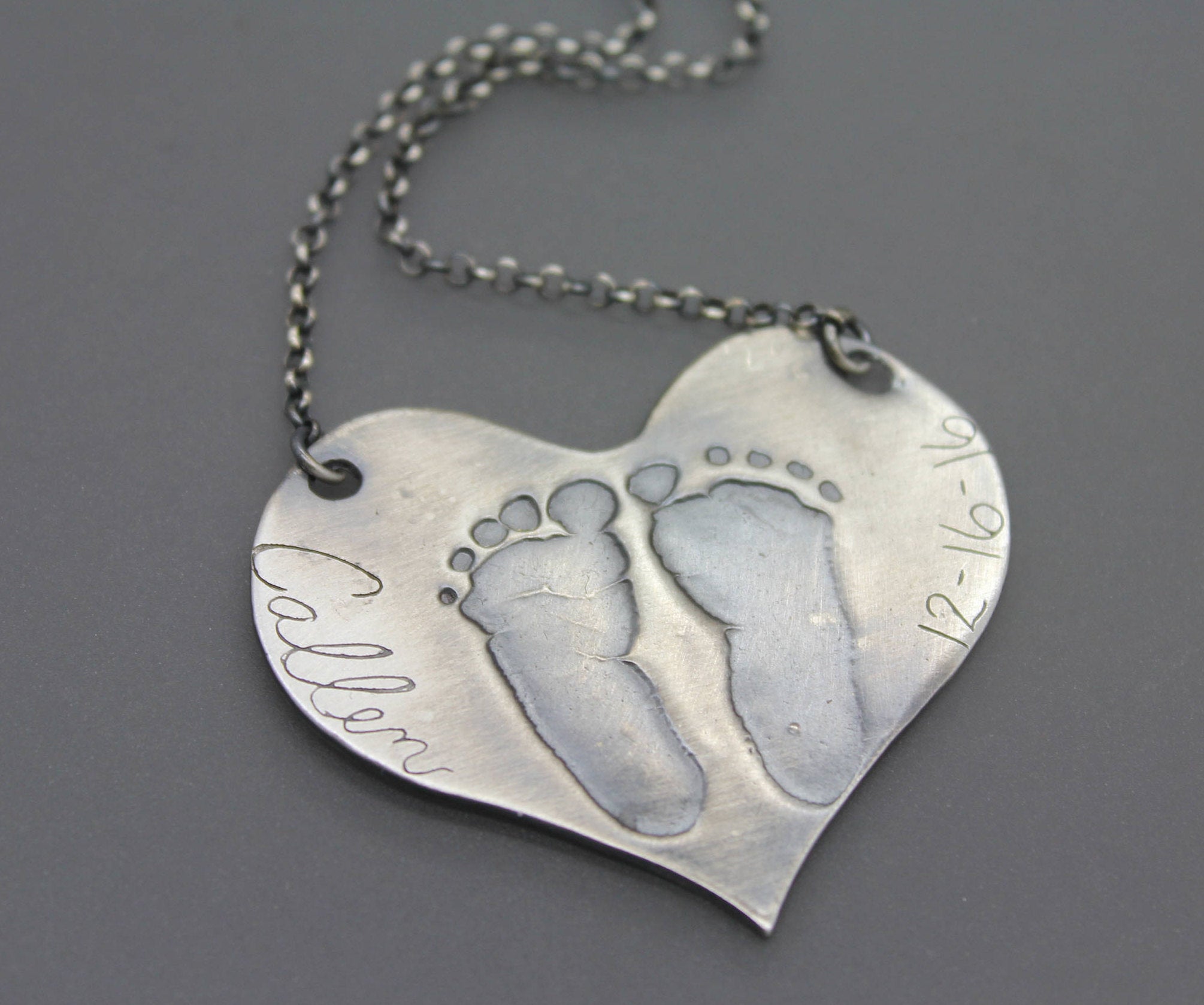 Custom Baby Footprint Necklace