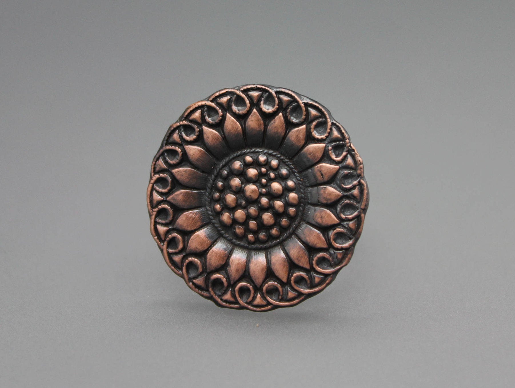 Copper Sunflower Ring