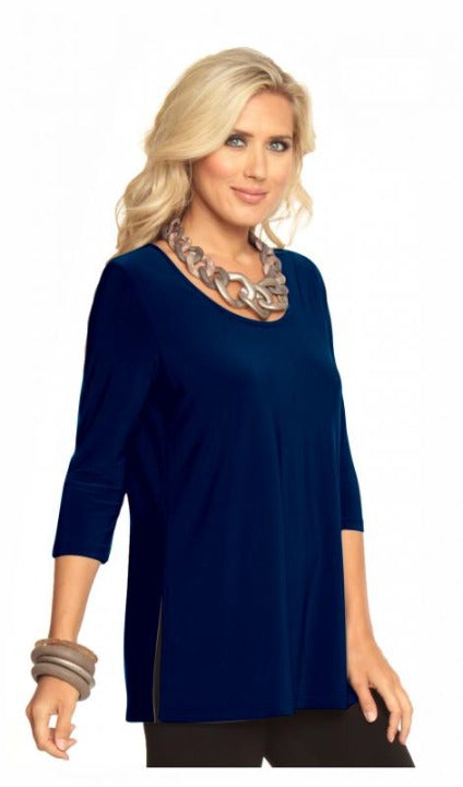 Alisha D Women's Scoop neck Tunic with Side Slit ADT-06