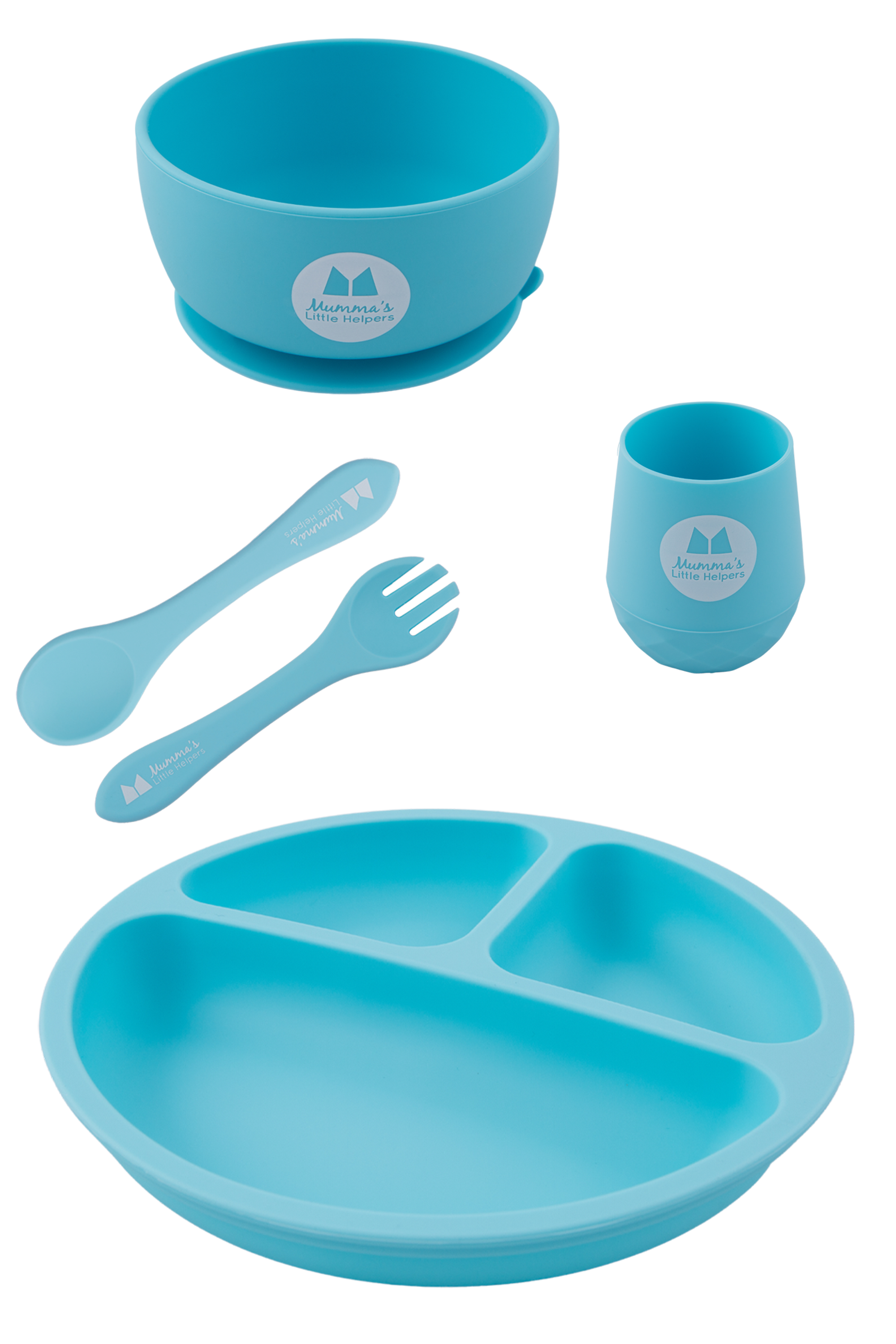 Baby & Toddler Training Silicone Feeding Set - Blue