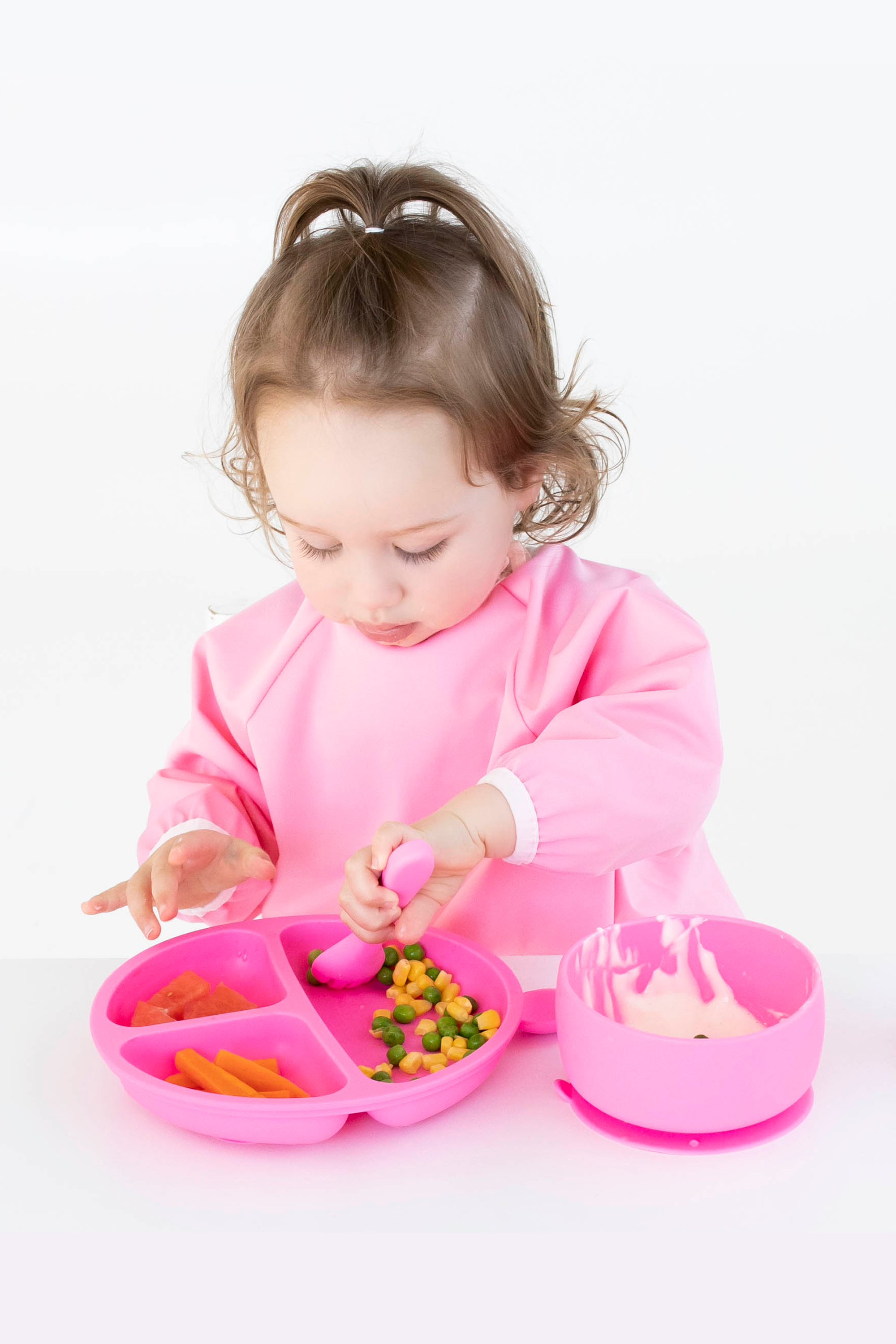 Baby & Toddler Training Silicone Feeding Set - Pink
