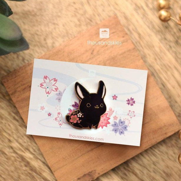 Enamel Pin - Black Rabbit Pin (Dark Bunny)