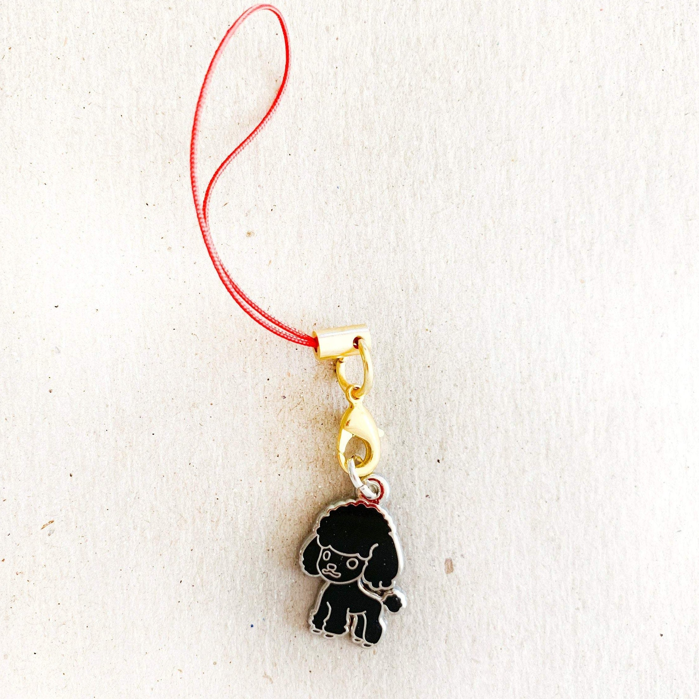 Enamel Charm - Standard Poodle Keychain (Black)