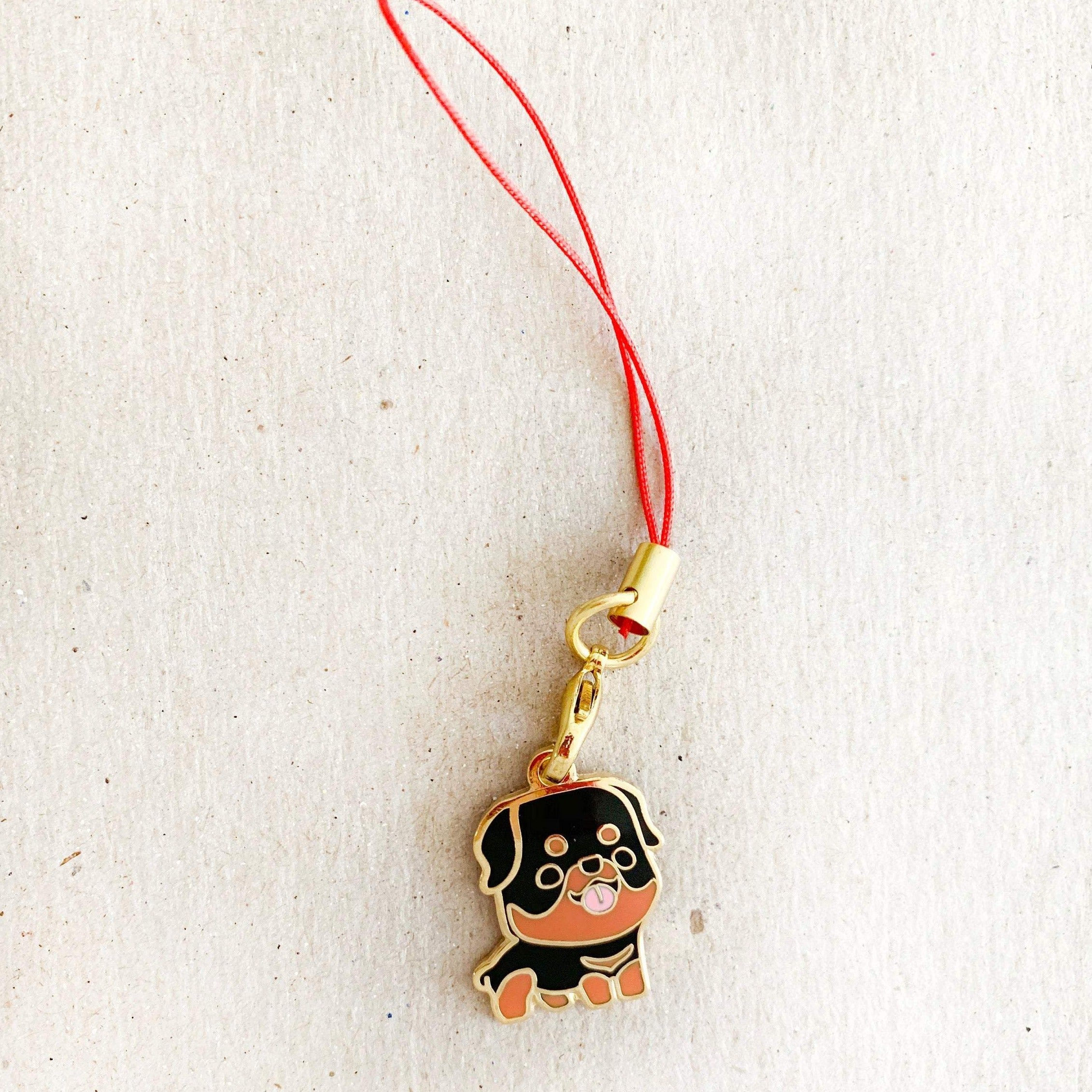 Enamel Charm - Rottweiler Keychain