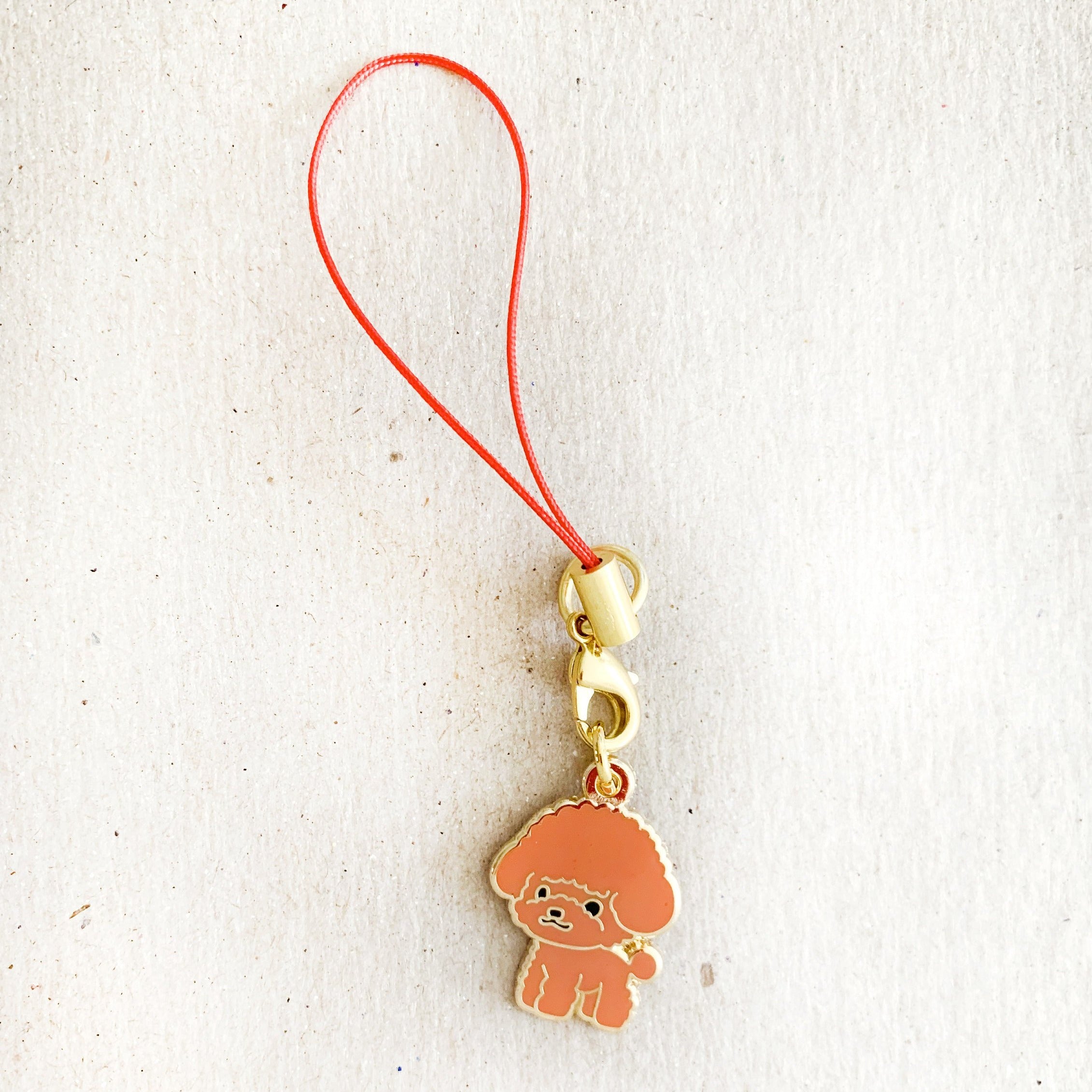 Enamel Charm - Toy Poodle Keychain (Red)