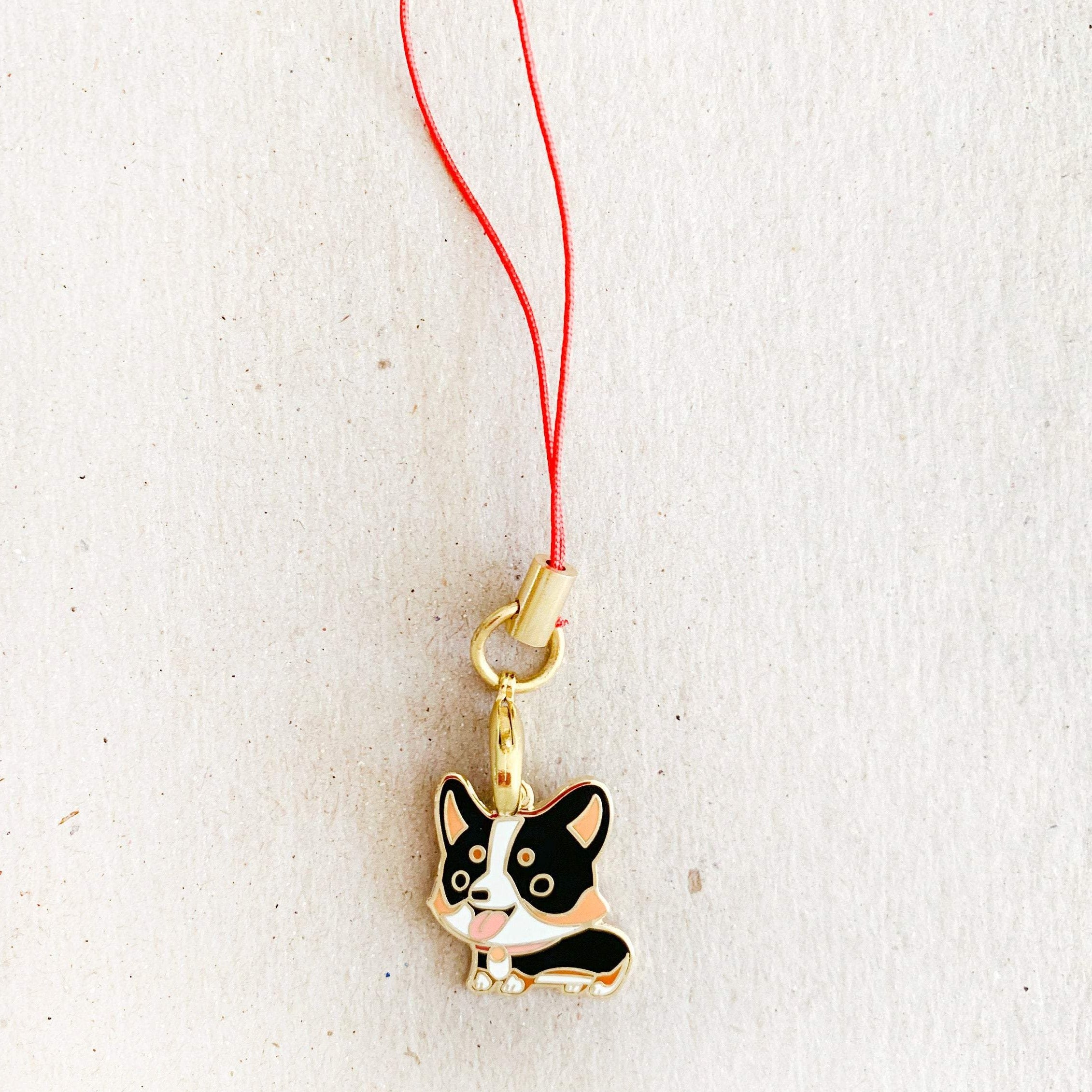 Enamel Charm - Corgi Keychain (Tricolor)