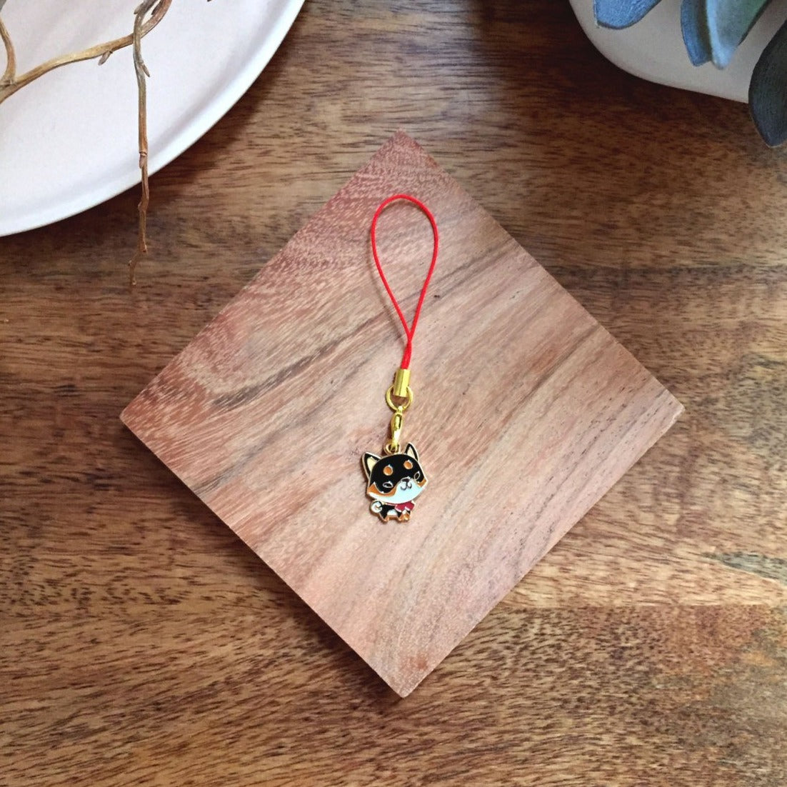Enamel Charm - Shiba Inu Keychain (Tricolor)