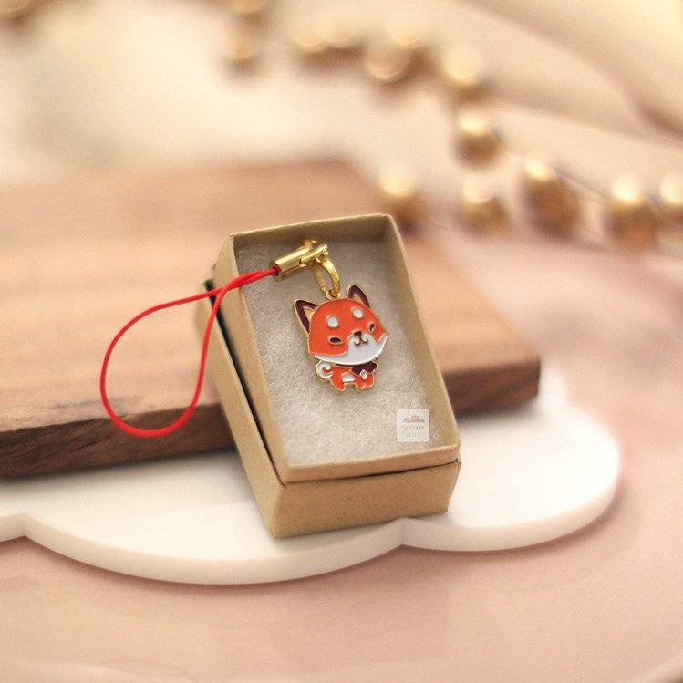 Enamel Charm - Shiba Inu Keychain (Red)