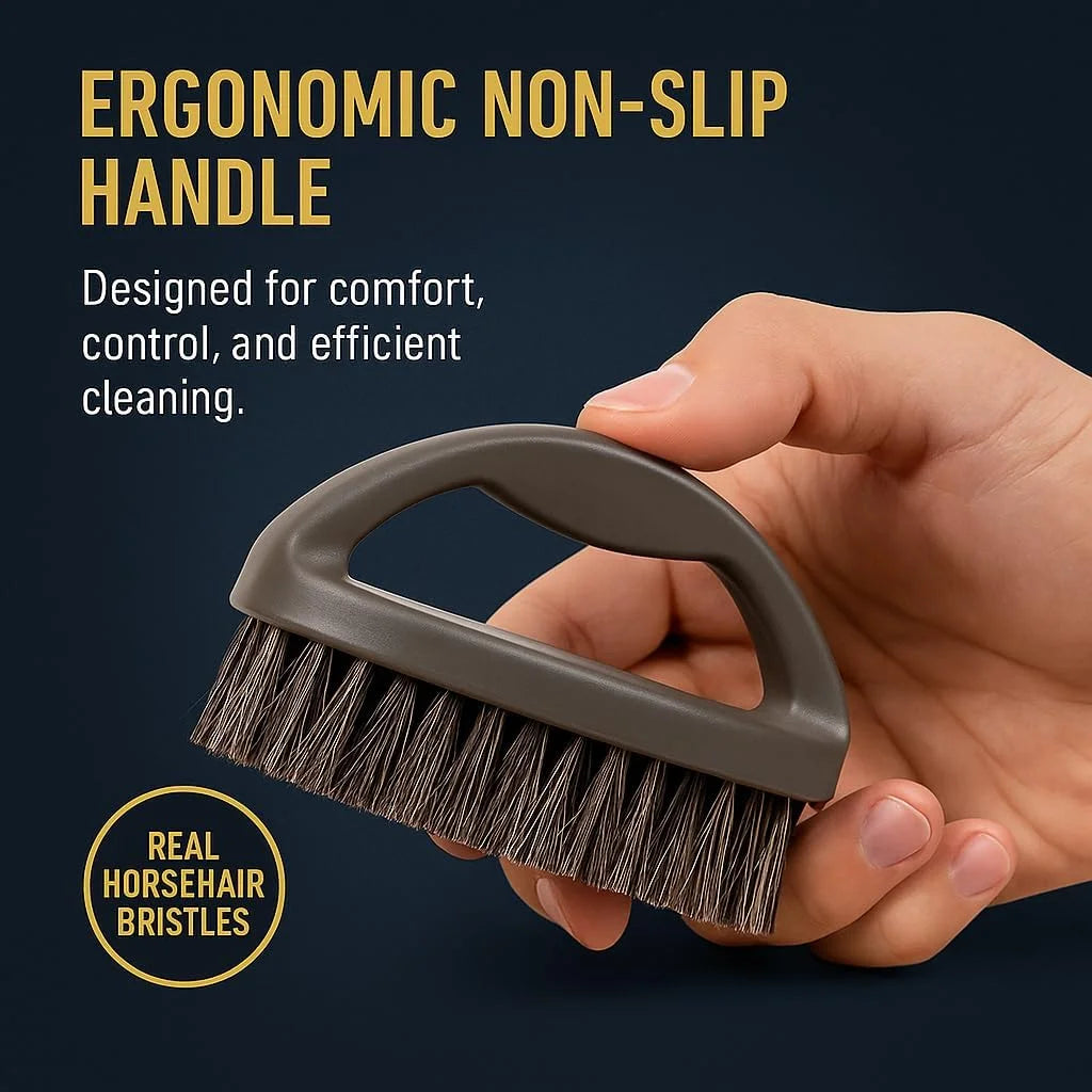 Eagle Small Horsehair Shoe Brush – Soft Leather Boot & Shoe Shine Polishing Brush for Cleaning & Buffing – Premium Shoe Polish Brush for Leather Care