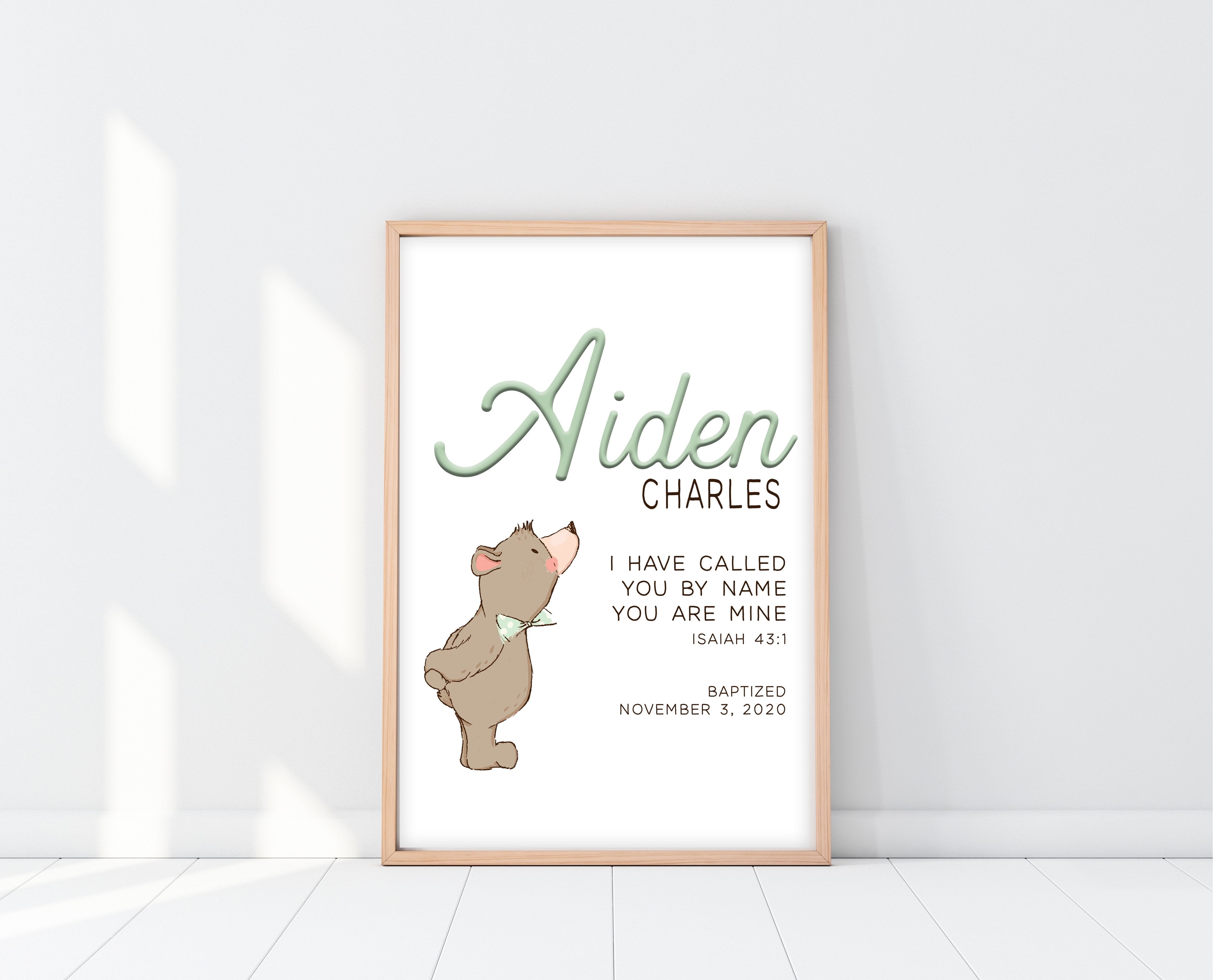 Baptism Gift For Boy | I Have Called Your Name Print