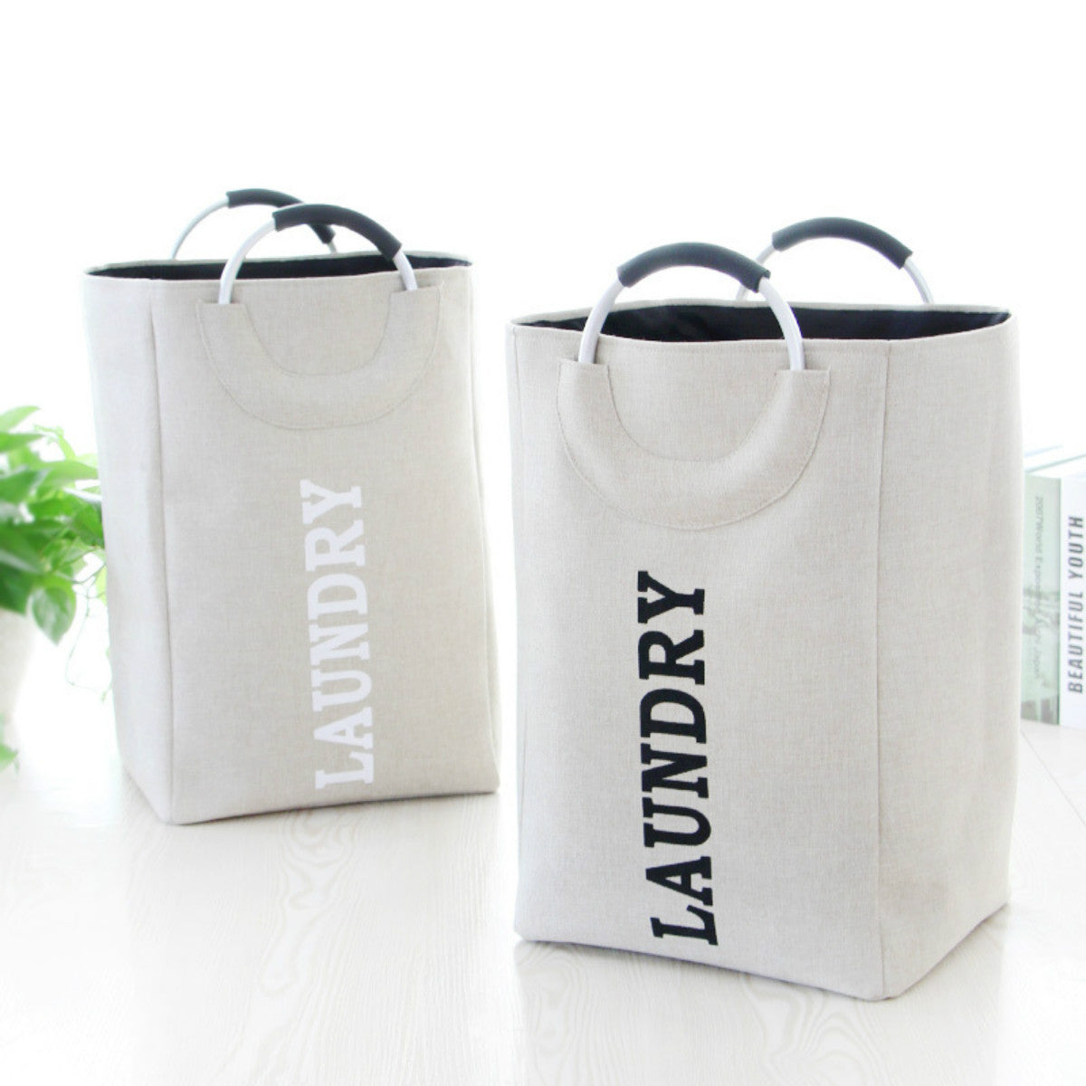 Aluminum Handle Laundry Hamper Clothes Washing Basket | Caroeas