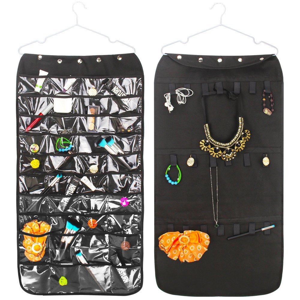 Hanging Jewelry Organizer Roll Travel Jewelry Bag | Caroeas
