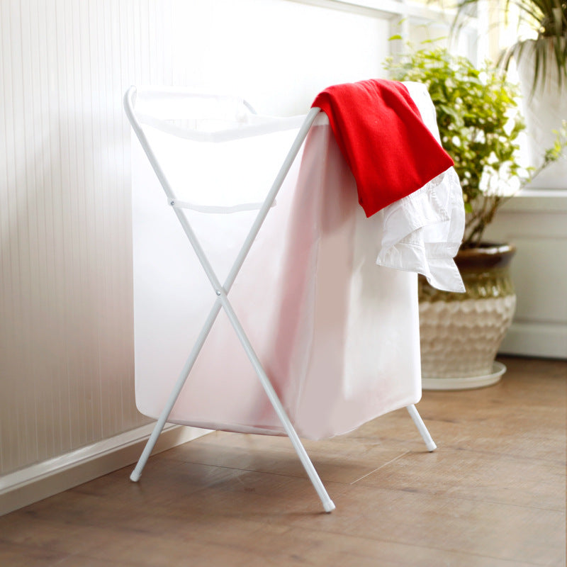 Collapsible Hamper with PEVA Material and Extra Handle for Waterproof Function and Easy Transportation（White）