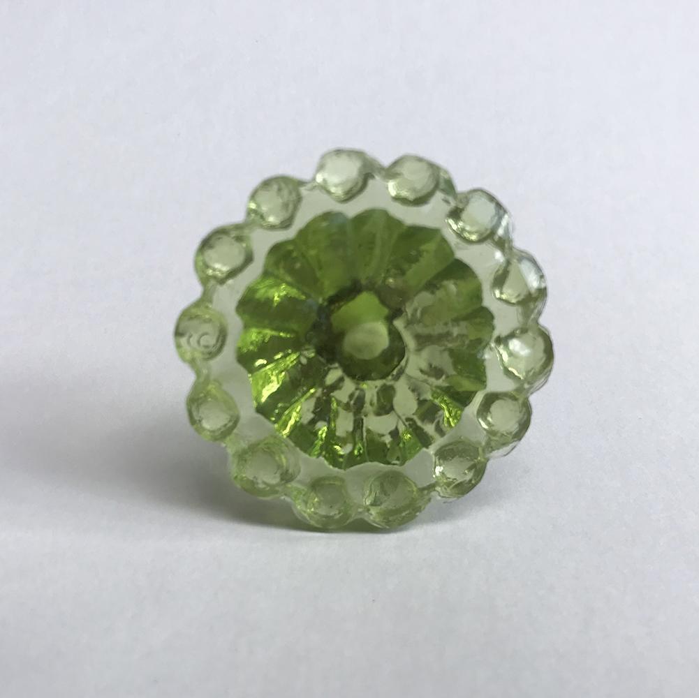 Glass Moon Drop Knob Green